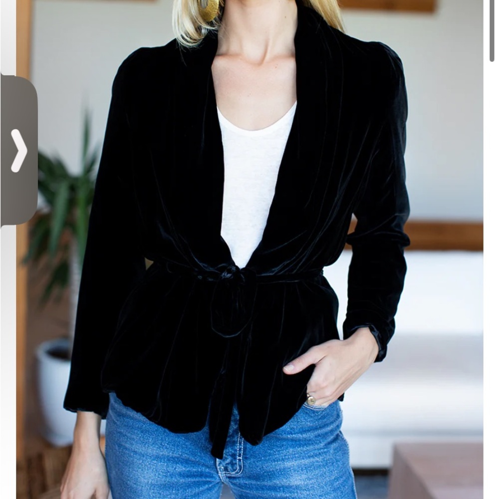 NWT Emerson Fry Black Silk Velvet Paris Blazer